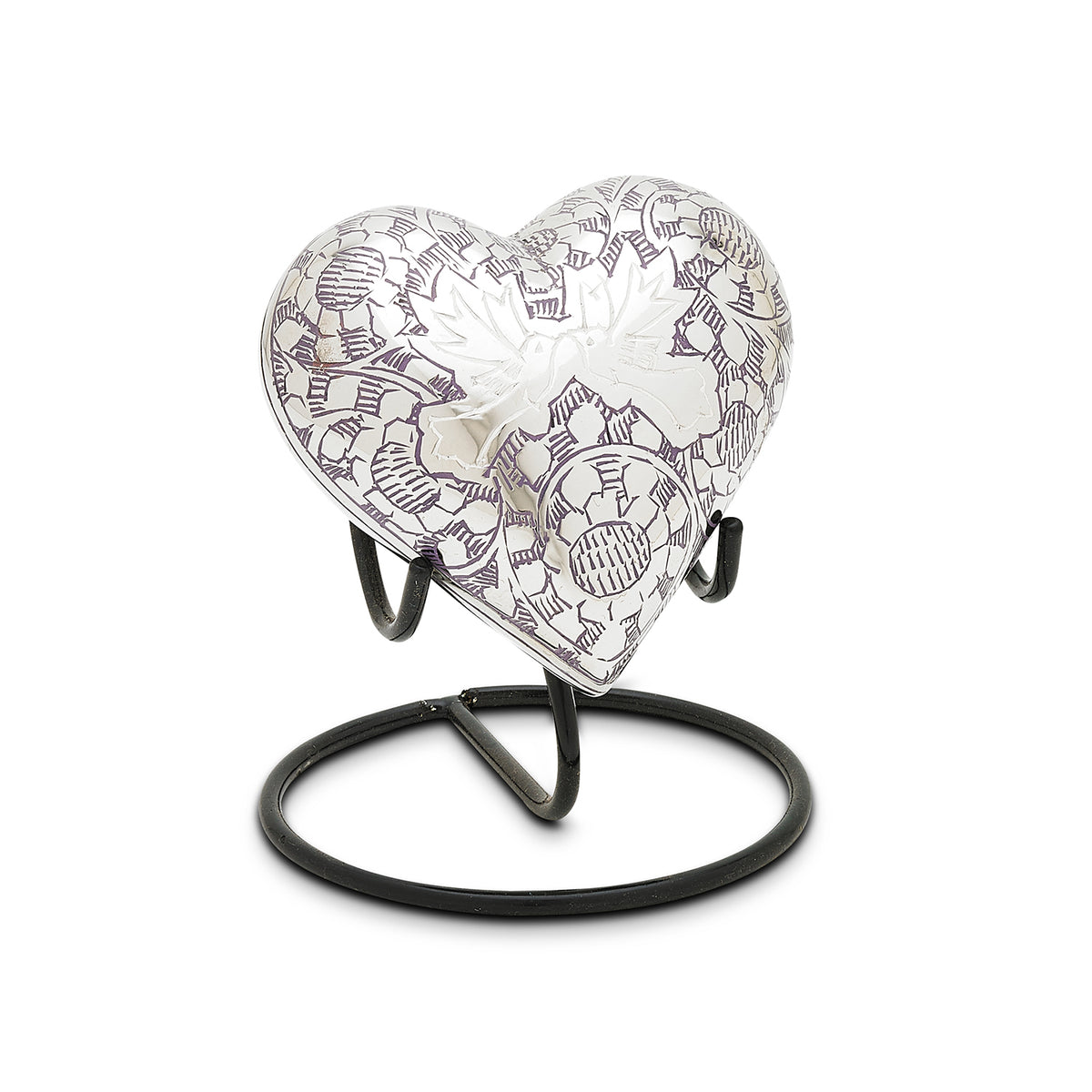Purple Loving Doves Keepsake Heart image 0