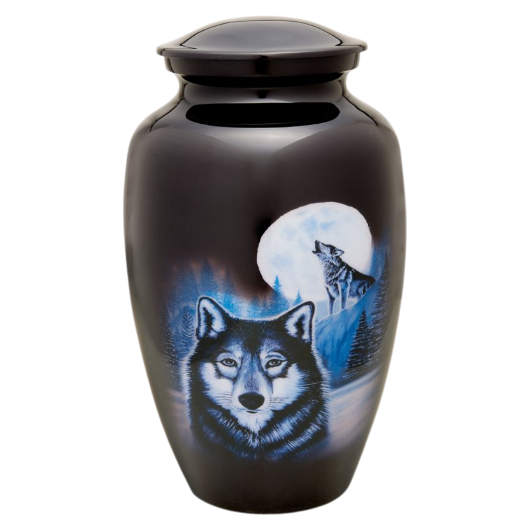 Full Moon Wolf Adult Urn