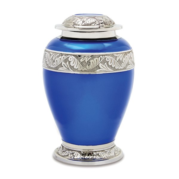 Berkshire Silver Blue Adult Cremation Urn image 0