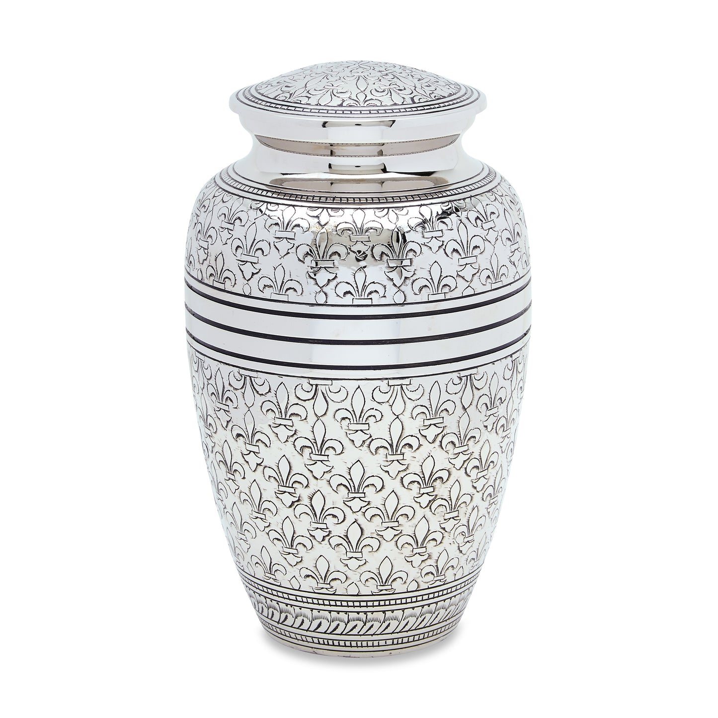 Silver Fleur De Lis Adult Urn image 0