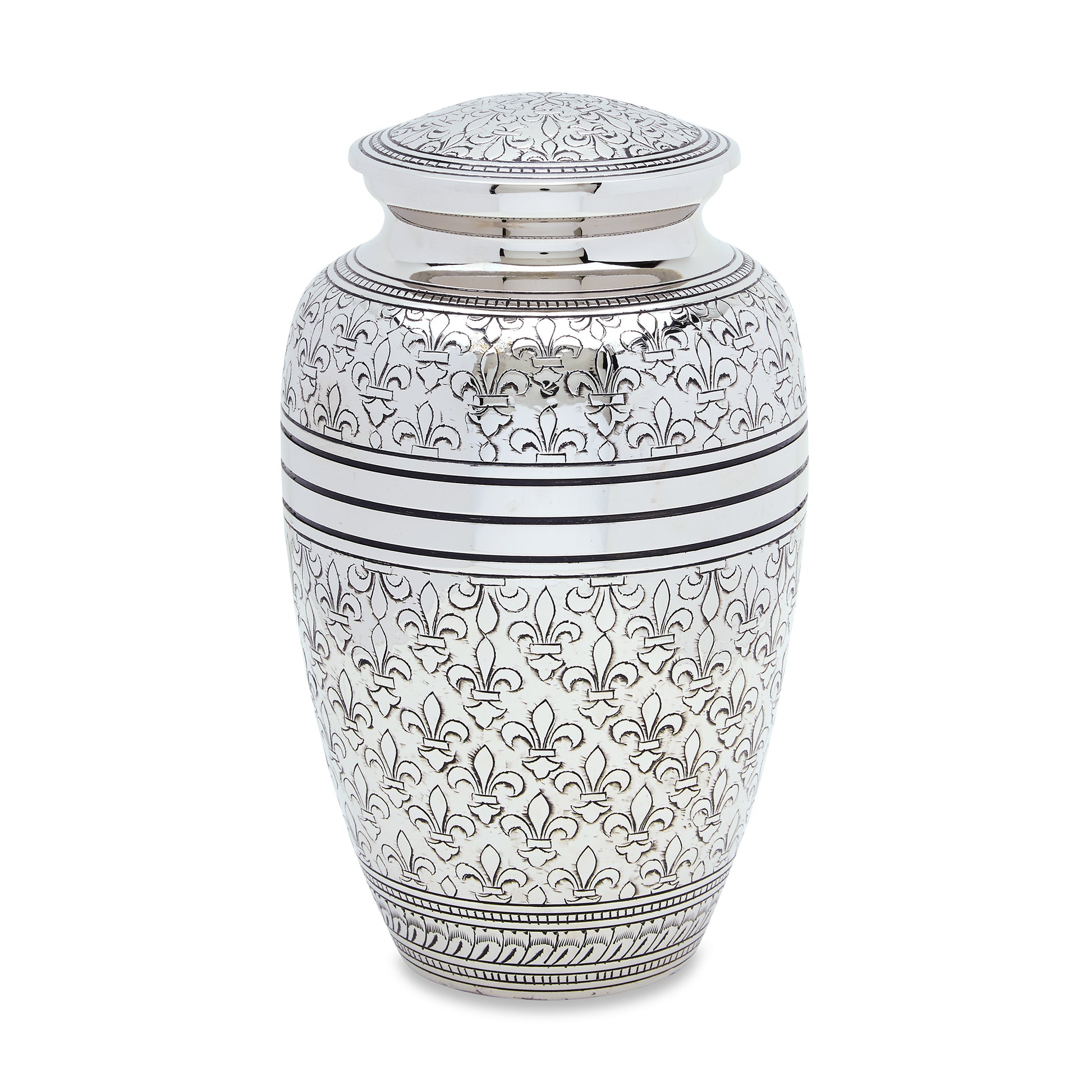 Silver Fleur De Lis Adult Urn image 0