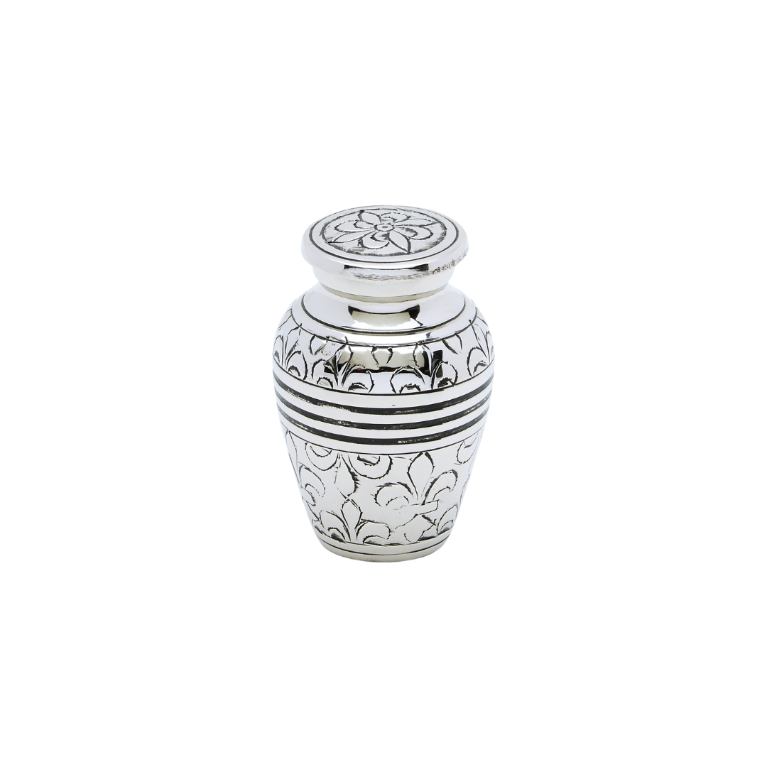 Silver Fleur De Lis Keepsake Urn