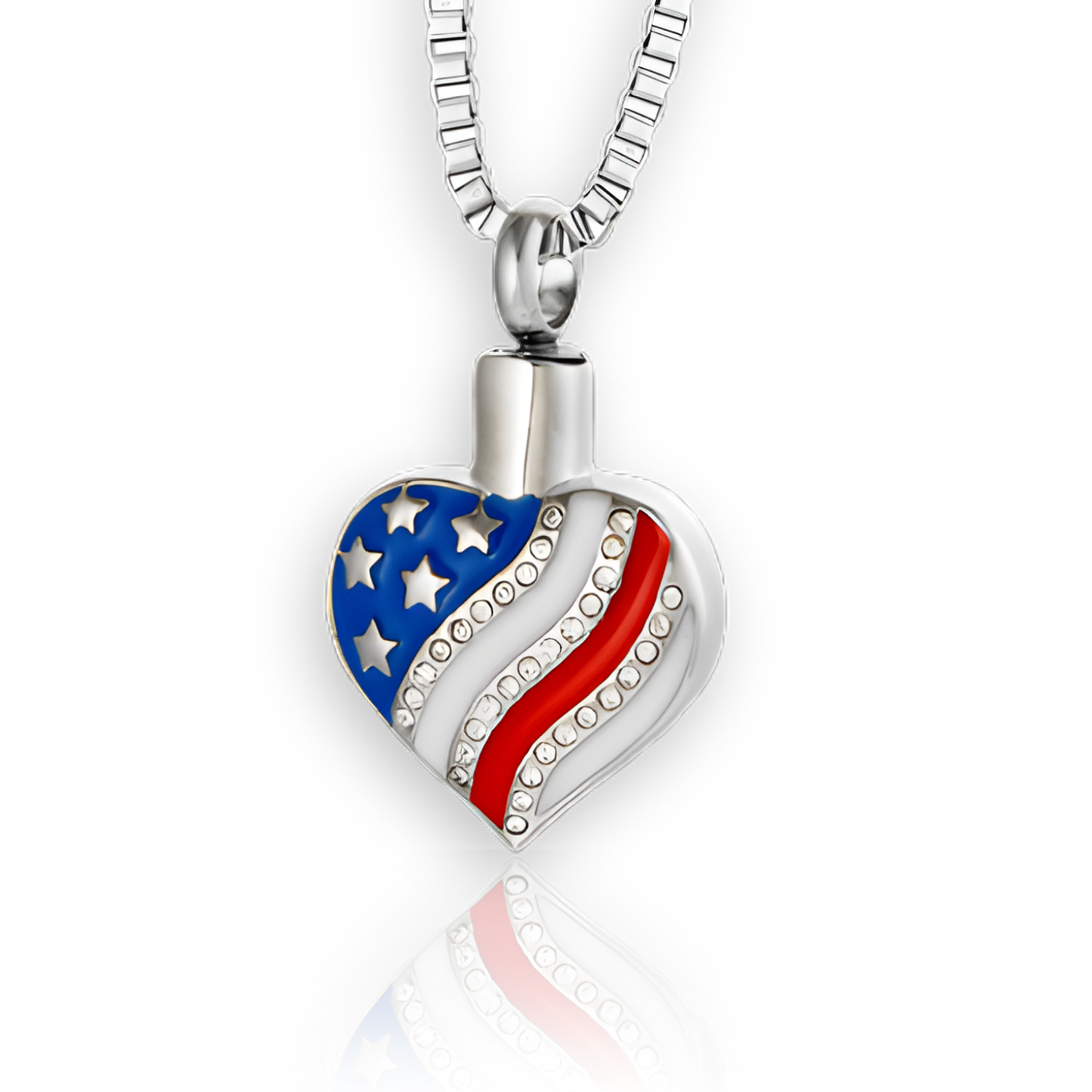 American Flag Cremation Urn Pendant