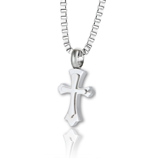 Stacked Cross Cremation Urn Pendant