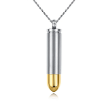 Two Tone Bullet Cremation Urn Pendant