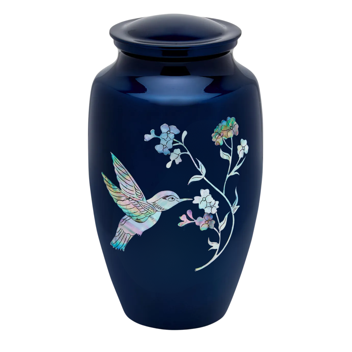 Blue Hummingbird Adult Urn - (Round Top)