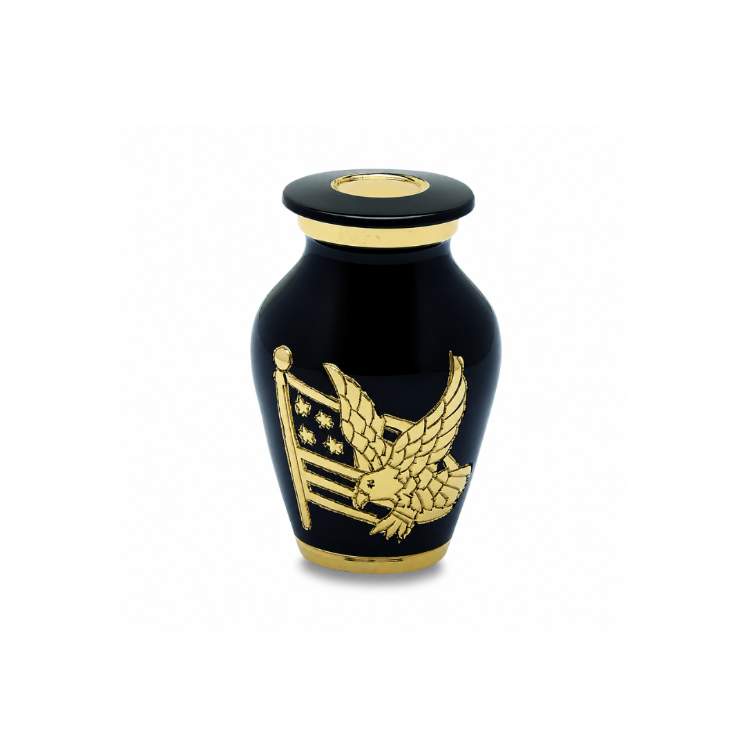 American Pride - Black & Gold - Keepsake Urn