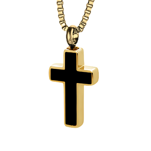 Cross Gold Cremation Urn Pendant