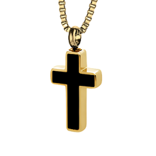 Cross Gold Cremation Urn Pendant