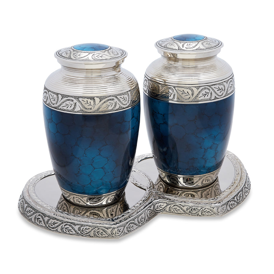 Mediterranean Mystic Blue Companion Urn Set image 0