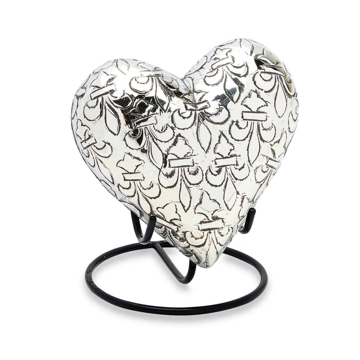 Silver Fleur De Lis Keepsake Heart image 0