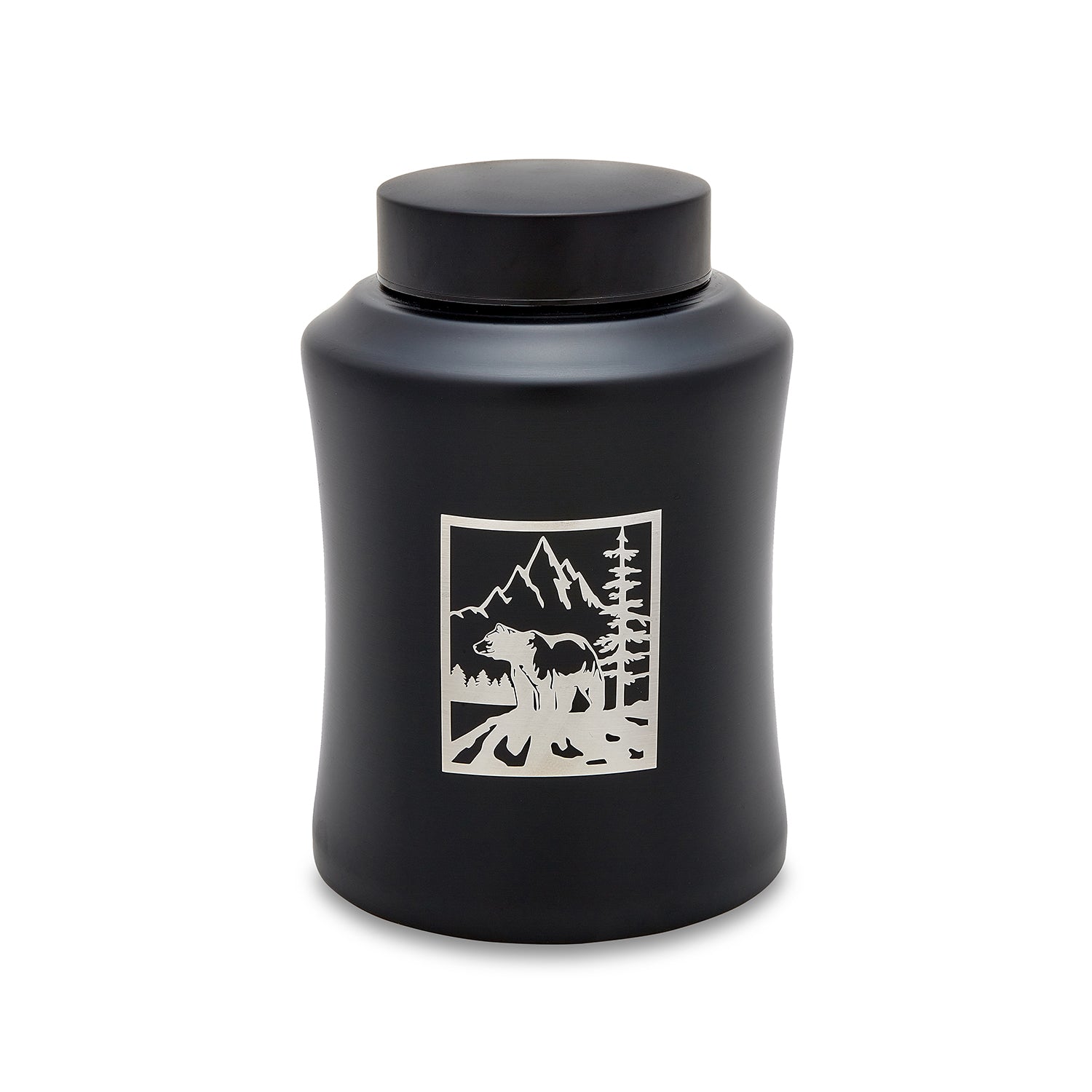 Stainless Steel Black Bear Adult Urn image 0