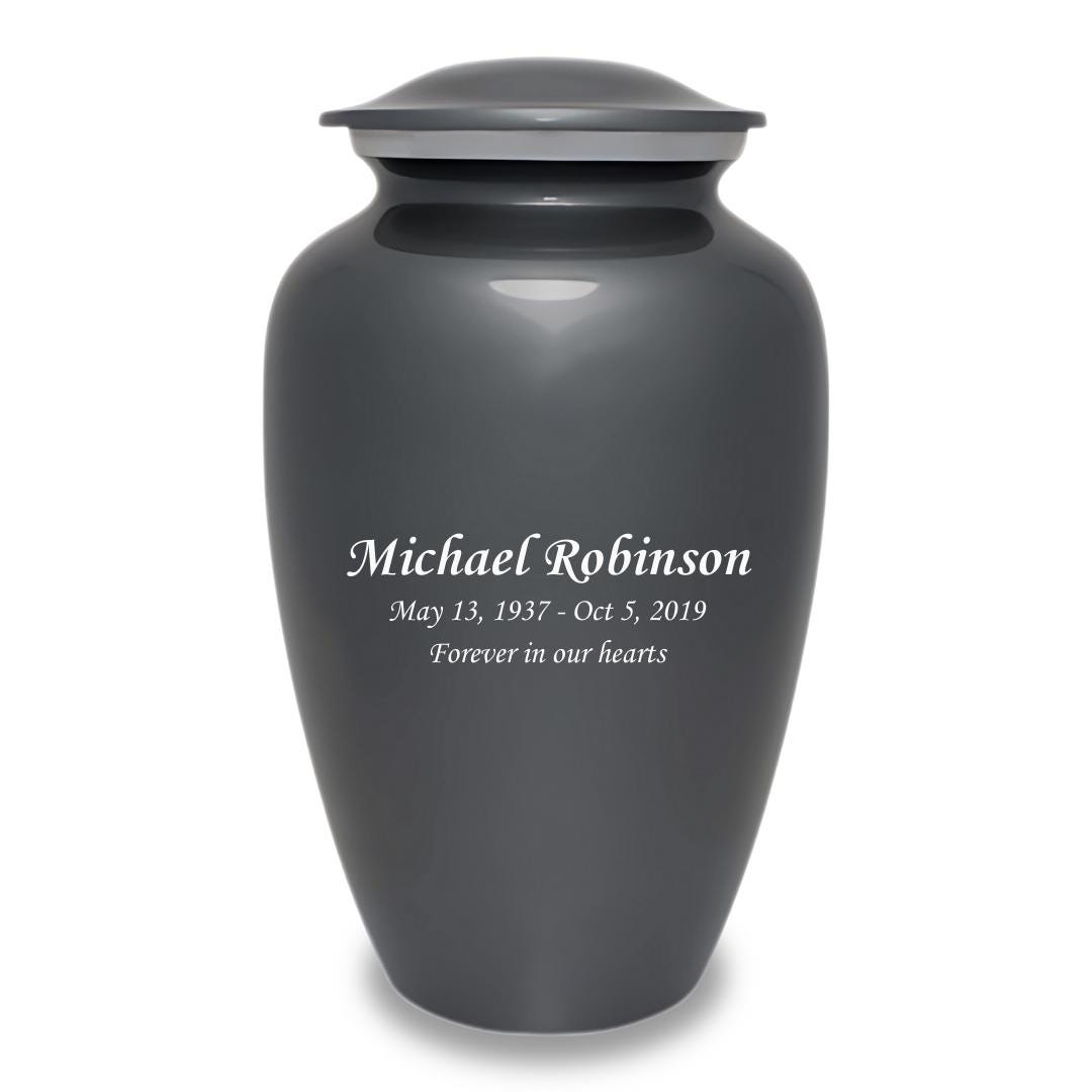 Personalized Cremation Urn For Ashes - Gray - Adult Urn - Custom Engraving